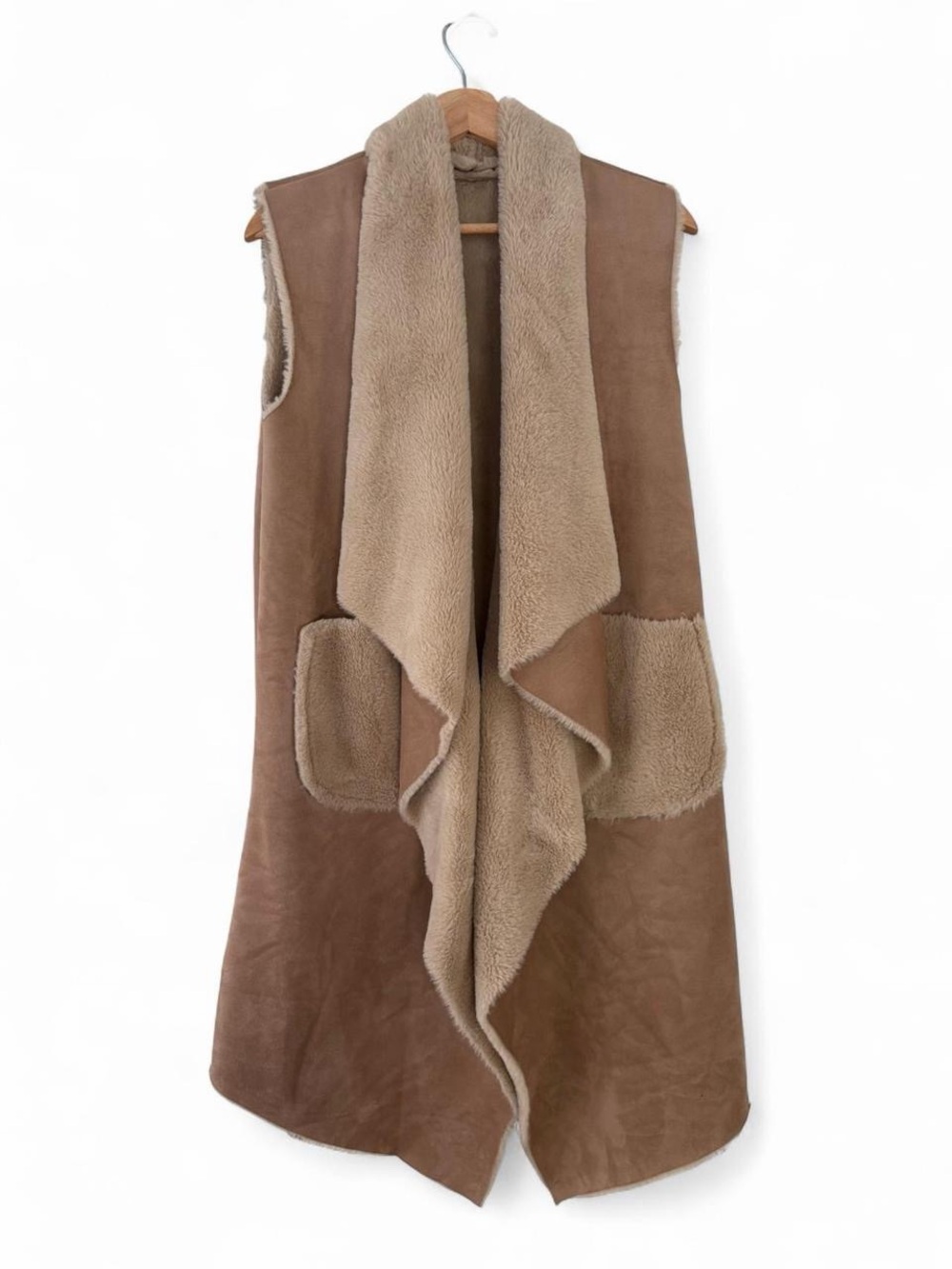 Brown  faux fur vest made in Italy